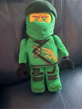 Lego Green Plush Tagged Ninja Figure with Yellow Face Panel